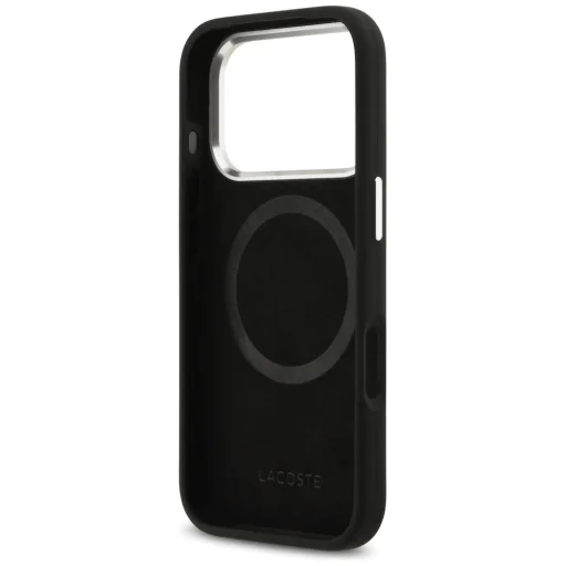 iPhone 17 Pro Lacoste HC Szilikon Fém Logós MagSafe tok Fekete - 7