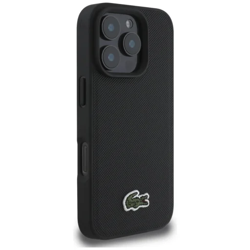 iPhone 16 Pro Lacoste Ikonikus Petit Pique Keresztpántos Kord MagSafe tok fekete - 4