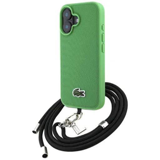 iPhone 16 Plus Lacoste Iconic Petit Pique Crossbody Cord MagSafe zöld tok - 1