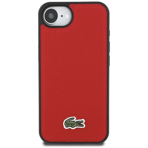 iPhone 16e Lacoste Iconic Petit Pique Woven Logo MagSafe piros tok - 3