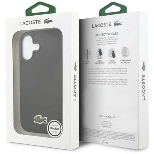 iPhone 17 Lacoste Iconic Petit Pique Woven Logo MagSafe fekete tok - 8