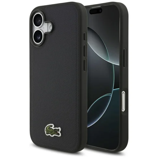 iPhone 17 Lacoste Iconic Petit Pique Woven Logo MagSafe tok Sötétkék - 1