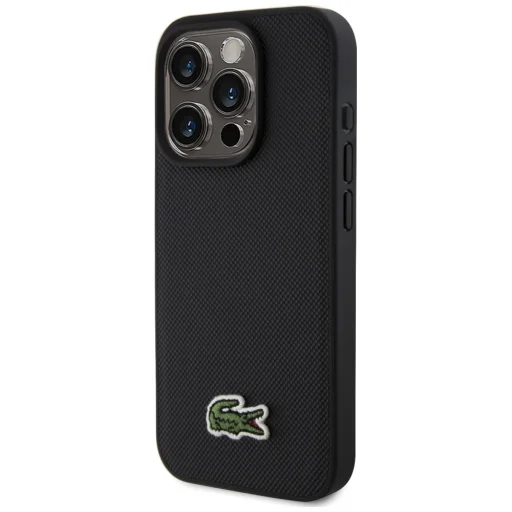 iPhone 15 Pro Max Lacoste Iconic Petit Pique Crossbody Cord MagSafe fekete tok - 2