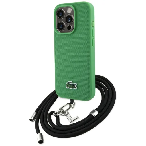 iPhone 15 Pro Max Lacoste Iconic Petit Pique Crossbody Cord MagSafe zöld tok - 1