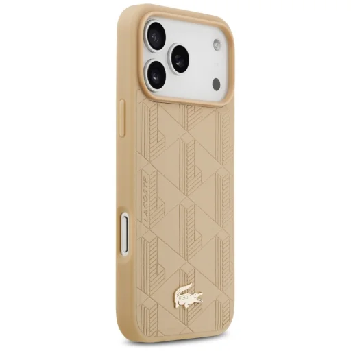 iPhone 17 Pro Max Lacoste Nomogram Arany Logó MagSafe bézs tok - 4