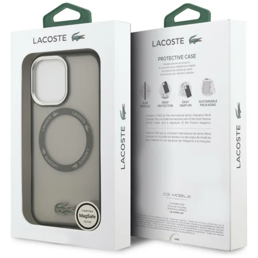 iPhone 17 Lacoste Shockproof Átlátszó Matt MagSafe tok szürke - 8