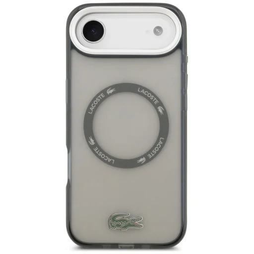 iPhone 17 Air átlátszó szürke Lacoste Shockproof Frosted MagSafe tok - 3