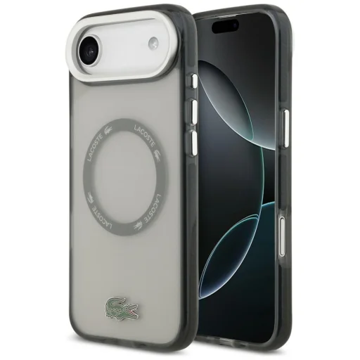 iPhone 17 Air átlátszó szürke Lacoste Shockproof Frosted MagSafe tok - 1