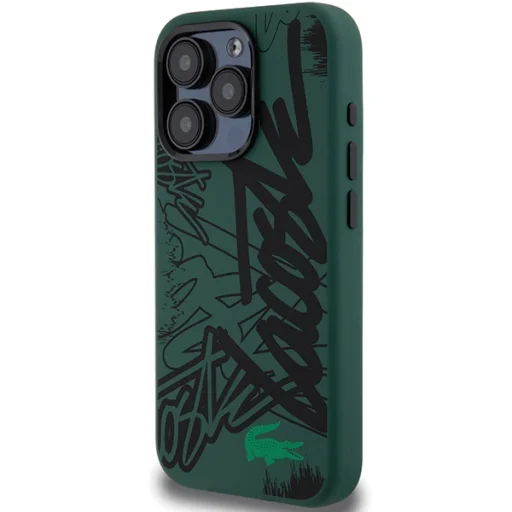 iPhone 15 Pro Lacoste LCHCP15LGRAK fekete kemény tok Silicone Graffiti tok - 2