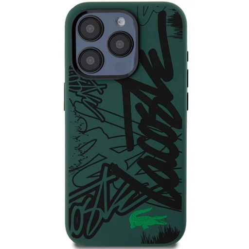 iPhone 15 Pro Lacoste LCHCP15LGRAK fekete kemény tok Silicone Graffiti tok - 3