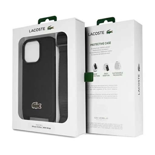 iPhone 15 Pro fekete tok Lacoste Iconic Petit Pique Crossbody - 7