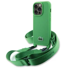 iPhone 15 Pro Max zöld keménytok Lacoste Iconic Petit Pique Crossbody tok