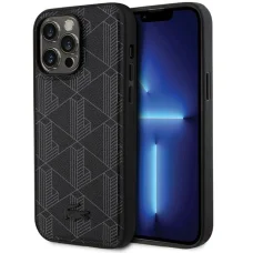 iPhone 15 Pro Max Lacoste LCHMP15XPBSK fekete kemény tok Blend Monogram dizájnnal és MagSafe-fel tok