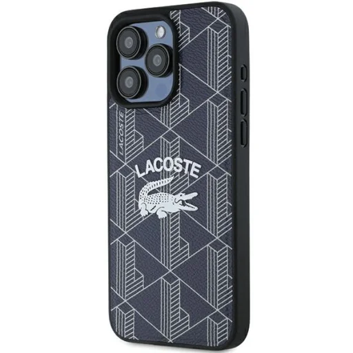 iPhone 15 Pro 6.1" navy Lacoste Monogram Vintage Logo MagSafe tok - 2
