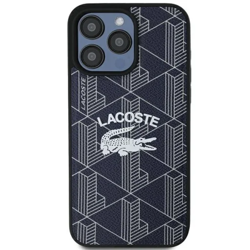 iPhone 15 Pro 6.1" navy Lacoste Monogram Vintage Logo MagSafe tok - 3