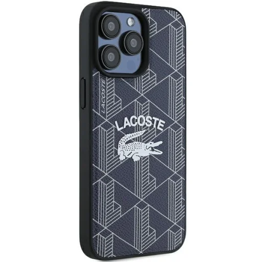 iPhone 15 Pro 6.1" navy Lacoste Monogram Vintage Logo MagSafe tok - 4