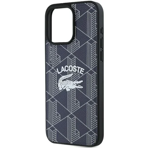 iPhone 15 Pro 6.1" navy Lacoste Monogram Vintage Logo MagSafe tok - 6