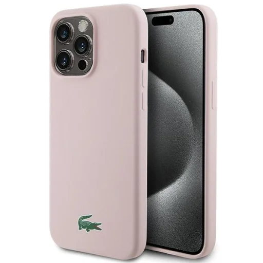 iPhone 15 Pro pink tok Lacoste Silicone Croc Logo (LCHMP15LSLOI) - 1