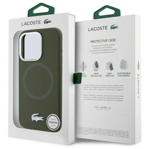 iPhone 15 Pro 6.1" khaki tok Lacoste LCHMP15LSMAB Croco Logo MagSafe - 8