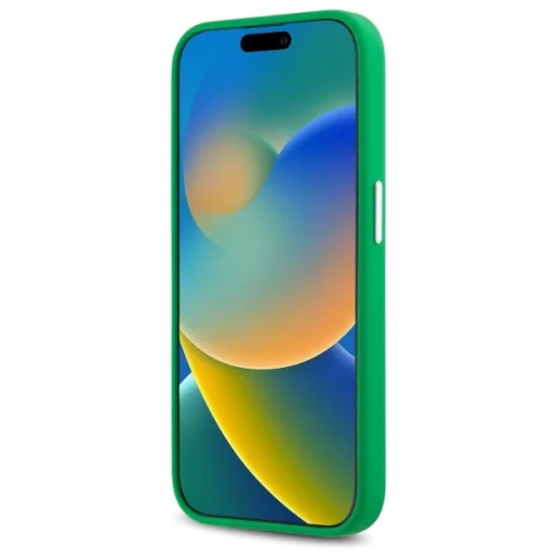 iPhone 15 Pro Max estragon színű Silicon Croco Logo MagSafe tok - 5