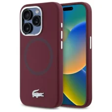 iPhone 15 Pro Max bordeaux Lacoste Silicone Croco Logo MagSafe tok