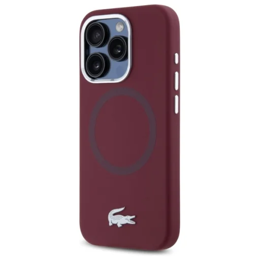 iPhone 15 Pro Max bordeaux Lacoste Silicone Croco Logo MagSafe tok - 2