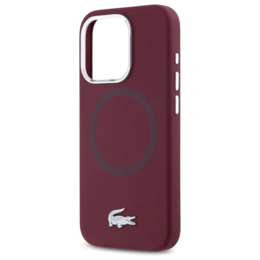 iPhone 15 Pro Max bordeaux Lacoste Silicone Croco Logo MagSafe tok - 6