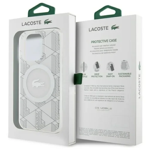 iPhone 15 Pro Max tok Lacoste LCHMP15XUBSH farine kemény tok IML Blend Monogram MagSafe - 8