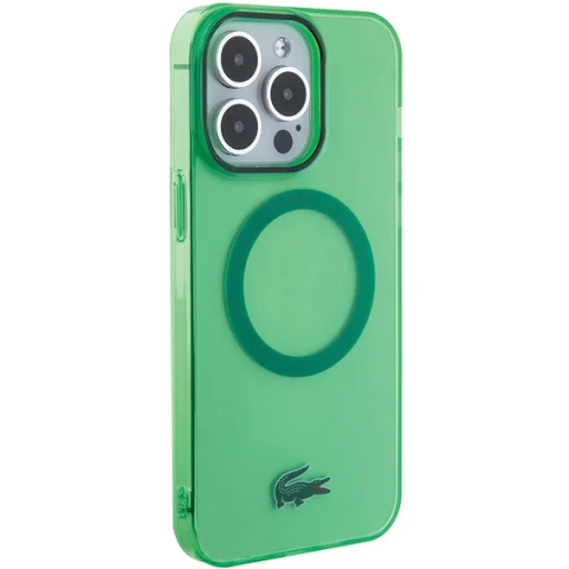 iPhone 15 Pro Max zöld kemény tok Lacoste átlátszó dizájnnal és MagSafe - 4