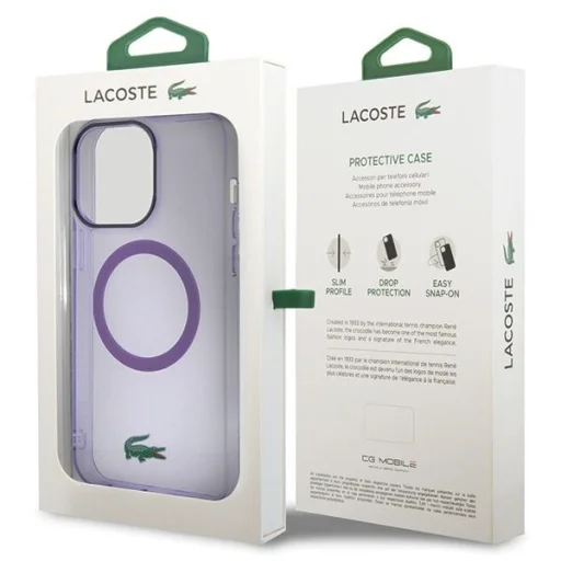 iPhone 15 Pro Max Lacoste LCHMP15XULOU lila kemény tok - 8