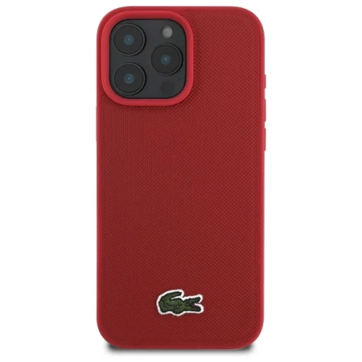 iPhone 16 Pro Max Lacoste LCHMP16XPVCR 6.9" piros kemény tok Iconic Petit Pique MagSafe tok - 3