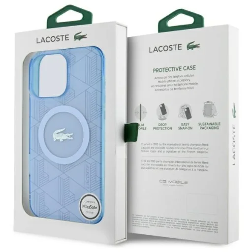 iPhone 16 Pro tok Lacoste LCHMP16LUBSLB világoskék kemény tok IML Blend Monogram Mag - 8
