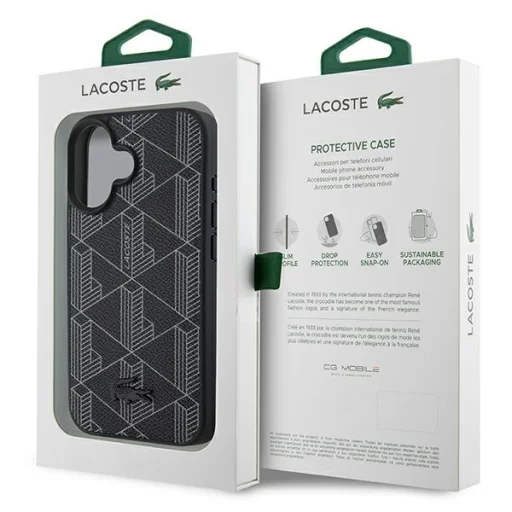 iPhone 16 6.1" fekete Lacoste Blend Monogram MagSafe tok - 8