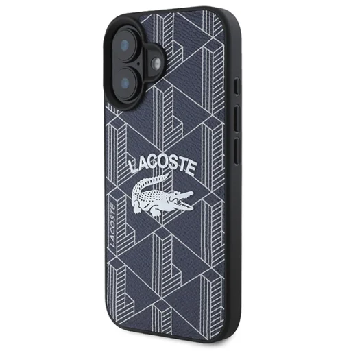 iPhone 16 6.1" Lacoste Monogram Vintage Logo granát/világoskék tok - 2