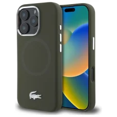 iPhone 16 Pro Max khaki Silicone Croco Logo MagSafe tok