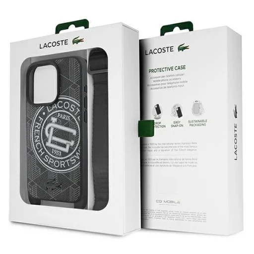 iPhone 16 Pro Max Lacoste LCHMP16XSPSWK fekete kemény tok Mono Sportswear MagSafe tok - 7