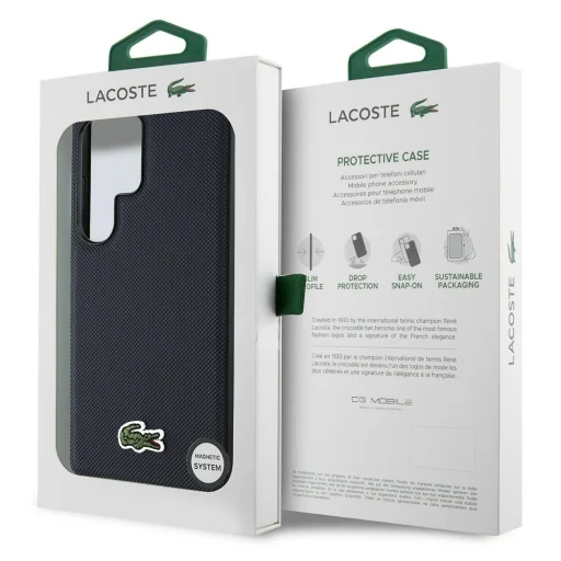 Samsung Galaxy S25 Ultra Lacoste Iconic Petit Pique Szőtt Logó MagSafe tok sötétkék - 8