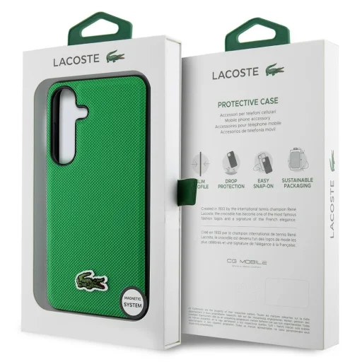 Samsung Galaxy S25 Plus Lacoste Iconic Petit Pique Woven Logo MagSafe zöld tok - 8