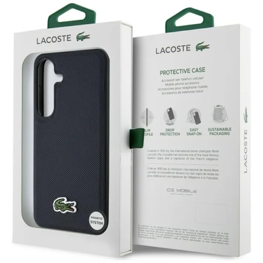Samsung Galaxy S25 Lacoste Iconic Petit Pique Woven Logo MagSafe tok sötétkék - 8