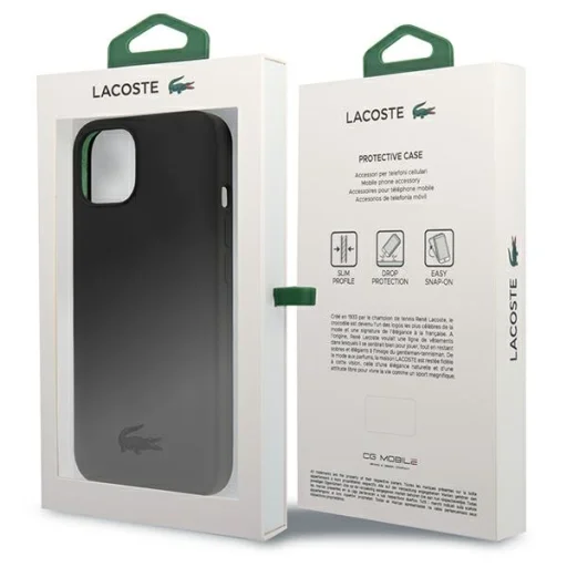 iPhone 13 mini fekete szilikon tok Lacoste - 8