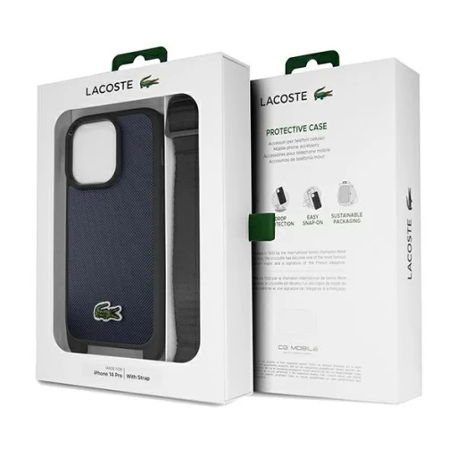 iPhone 15 Pro 6.1" sötétkék tok Lacoste Iconic Petit Pique Crossbody - 7