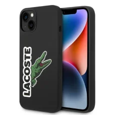 iPhone 15 Plus Lacoste LCHCP14MSHK fekete hardcase krokodil fej szilikonnal tok