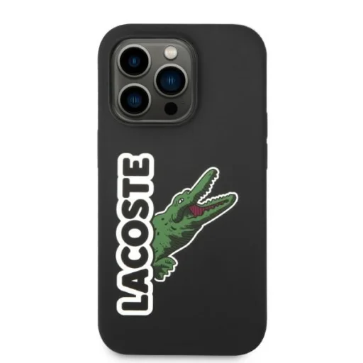 iPhone 14 Pro Max 6.7" Lacoste LCHCP14XSHK fekete kemény tok krokodil fej dizájnnal - 3