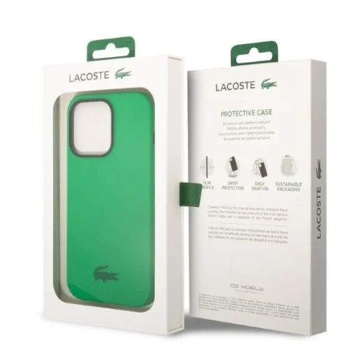iPhone 14 Pro Max zöld szilikon kemény tok Lacoste - 7