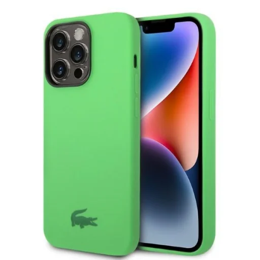 iPhone 14 Pro Max zöld szilikon kemény tok Lacoste - 1