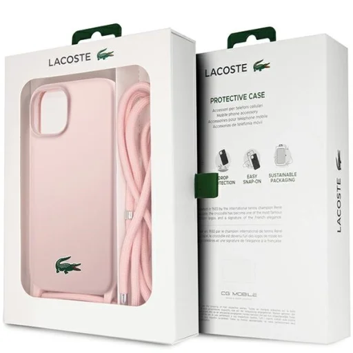 iPhone 15 világos rózsaszín kemény tok Lacoste LCHCP15SSCCRLP - 7