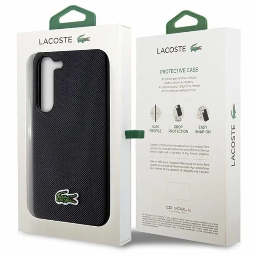 Samsung Galaxy S23 Lacoste LCHCS23SPVCK fekete kemény tok ikonikusan Petit Pique mintával tok - 8