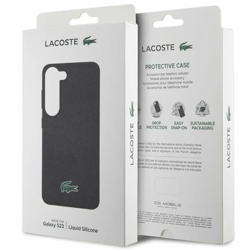 Samsung Galaxy S23 fekete tok Lacoste Silicone Croc Logo - 8
