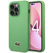 iPhone 14 Pro Max tok Lacoste LCHMP14XPVCN zöld kemény tok Iconic Petit Pique mintával és MagSafe-fel
