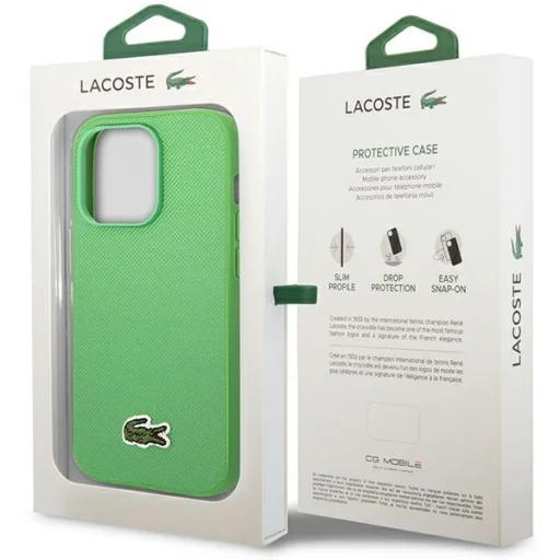 iPhone 14 Pro Max tok Lacoste LCHMP14XPVCN zöld kemény tok Iconic Petit Pique mintával és MagSafe-fel - 8